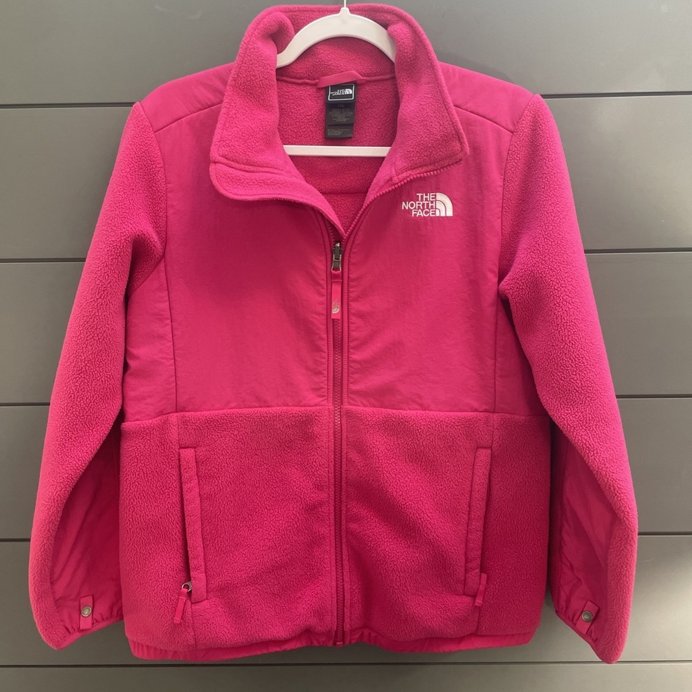 North Face Pink Denali Polartec Fleece Jacket Coat Sz XL 18 (fits Wmn S/M) EUC